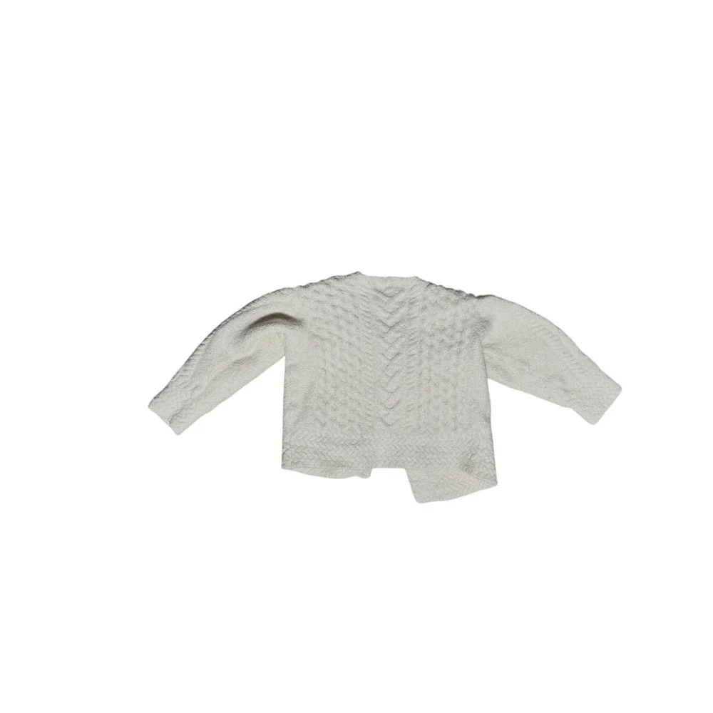 Aran Sweater Market Kids Wool Cable Knit Cardigan Made in Ireland Size M